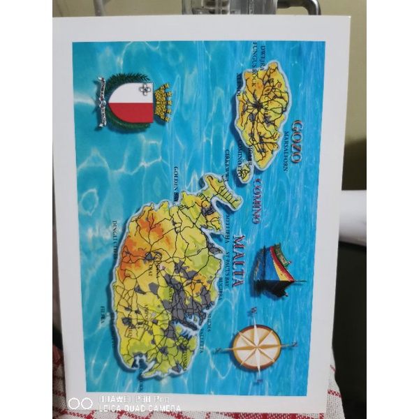 

kartu pos peta malta/malta map postcard