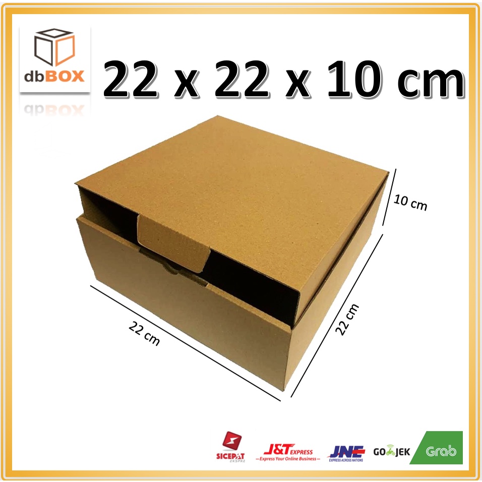 

kardus 22x22x10 cm, die cut kotak kue tart, kue bolu