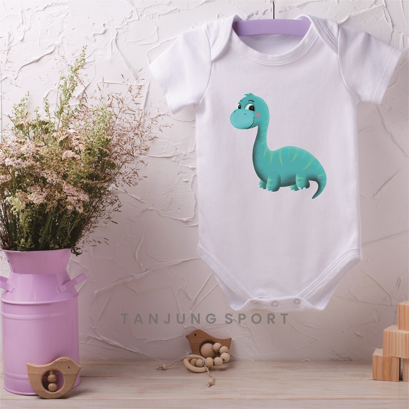 Jumper Baju Bayi Newborn Perempuan Laki-Laki Dinosaurus T Rex Bisa Custom Nama