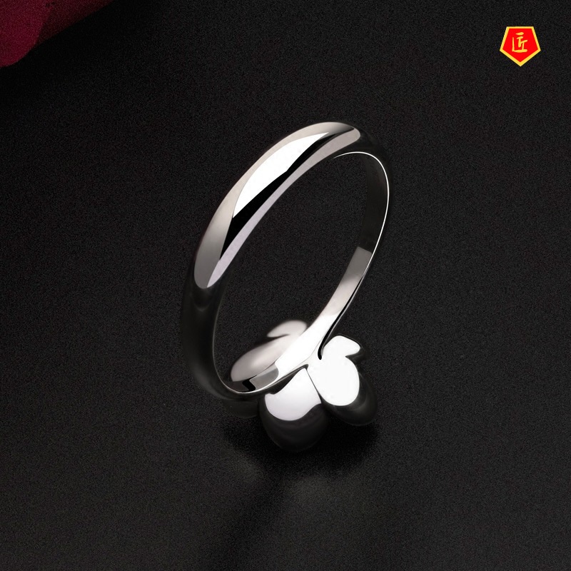 [Ready Stock]Creative 925 Silver Rose Diamond-Studded Ring Women's Fashion