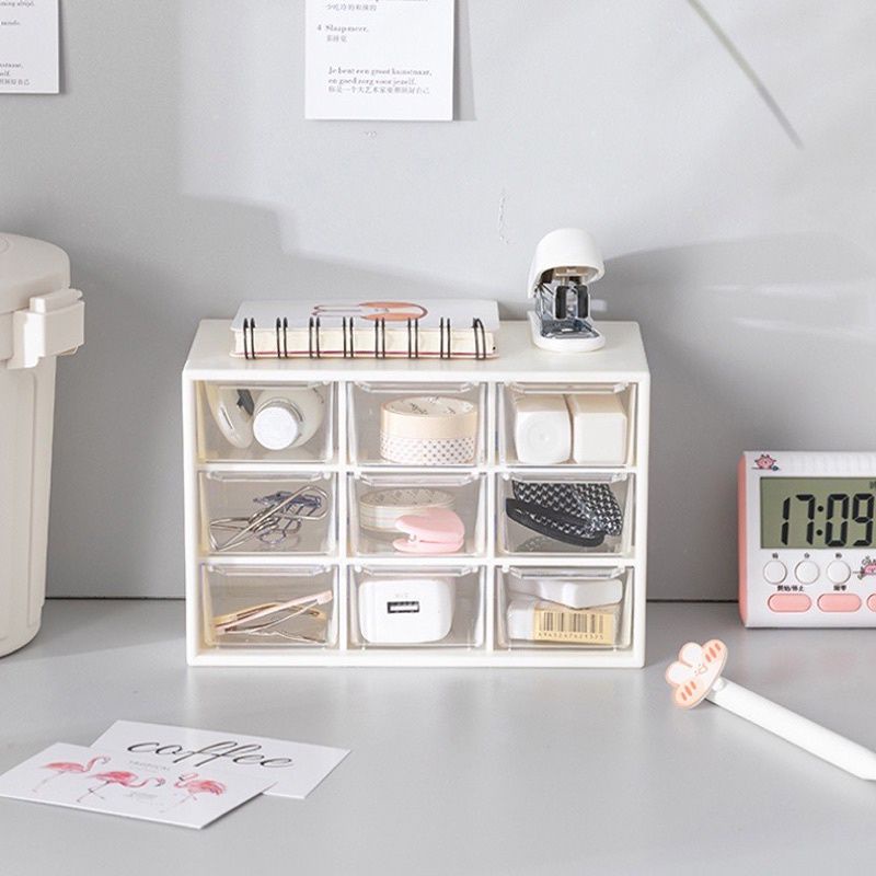 

Kotak Storage Box Serbaguna Aestatic Desktop Organizer Meja Belajar -Soft Pink