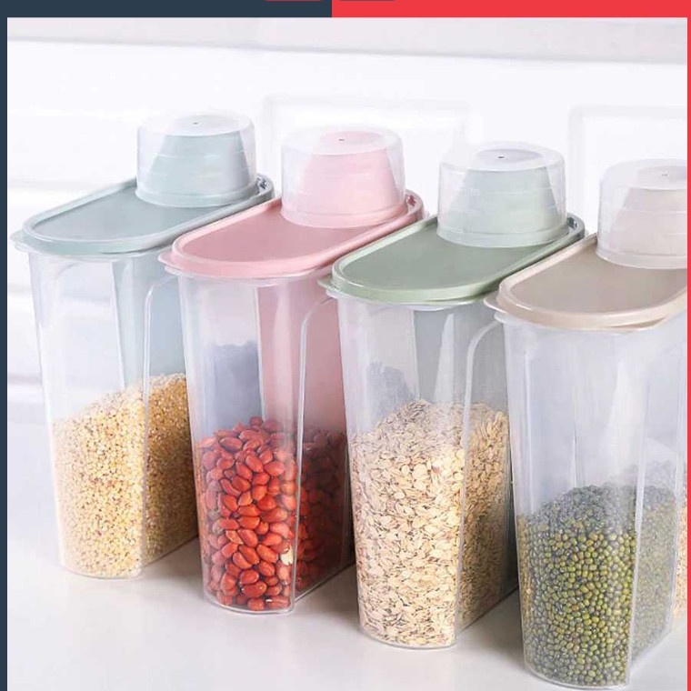 GSPRO2 Toples Wadah Penyimpanan Makanan Food Storage Minimalis Kaca Plastik MGSPRO2