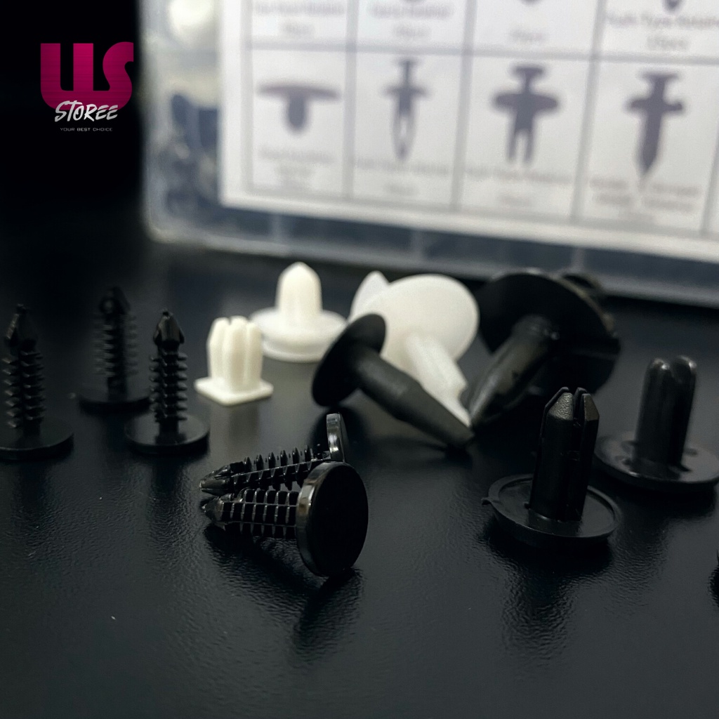 BELTER Set Baut Rivet Universal isi 415 pcs Baut Klip Platik Baut Panel Mobil Bemper Mobil