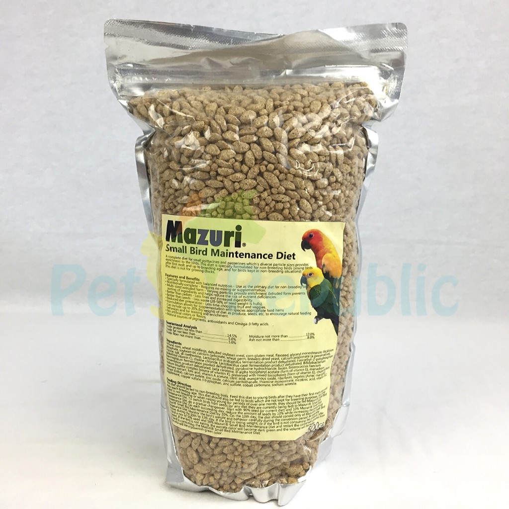 

MAZURI Makanan Burung Small Bird Maintenance Diet 500gram