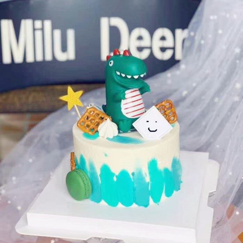 Topper Miniatur Figure Kue Bentuk Kartun Dinosaurus Untuk Dekorasi Pesta Ulang Tahun