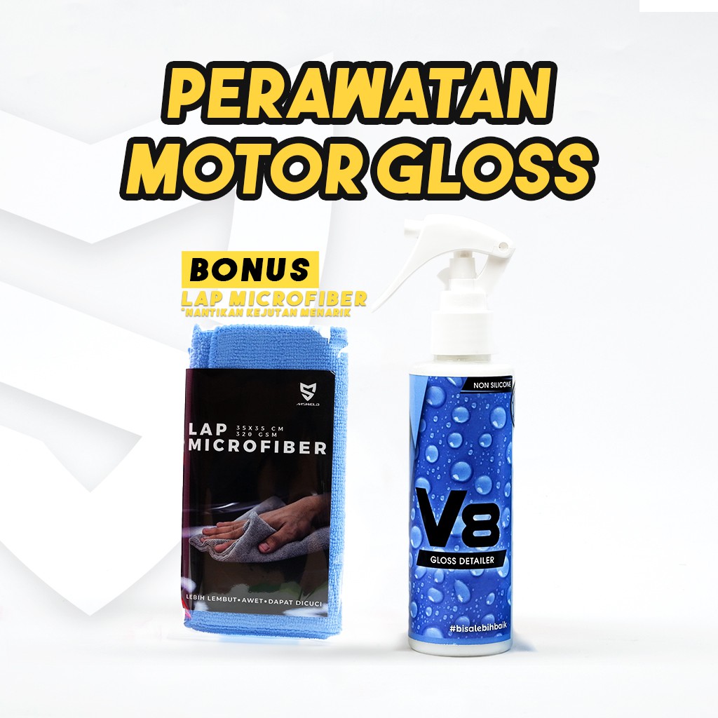 Pengkilap Body Motor & Mobil - Mizu Shield V8 - Pengkilap mobil/motor efek daun talas-140 ML