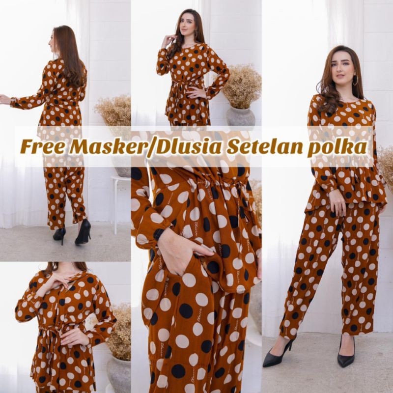 Daster Arab Setelan POLKA One Set Rayon India