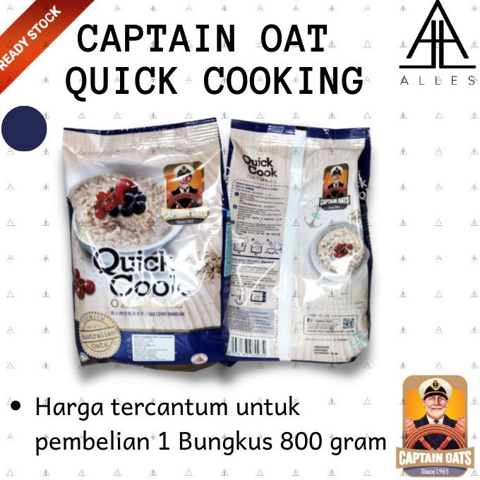 

Big Sale CAPTAIN OATS QUICK COOKING/ SIAP SAJI/ CAPTAIN BIRU /CEREAL 800 gram Big Sale