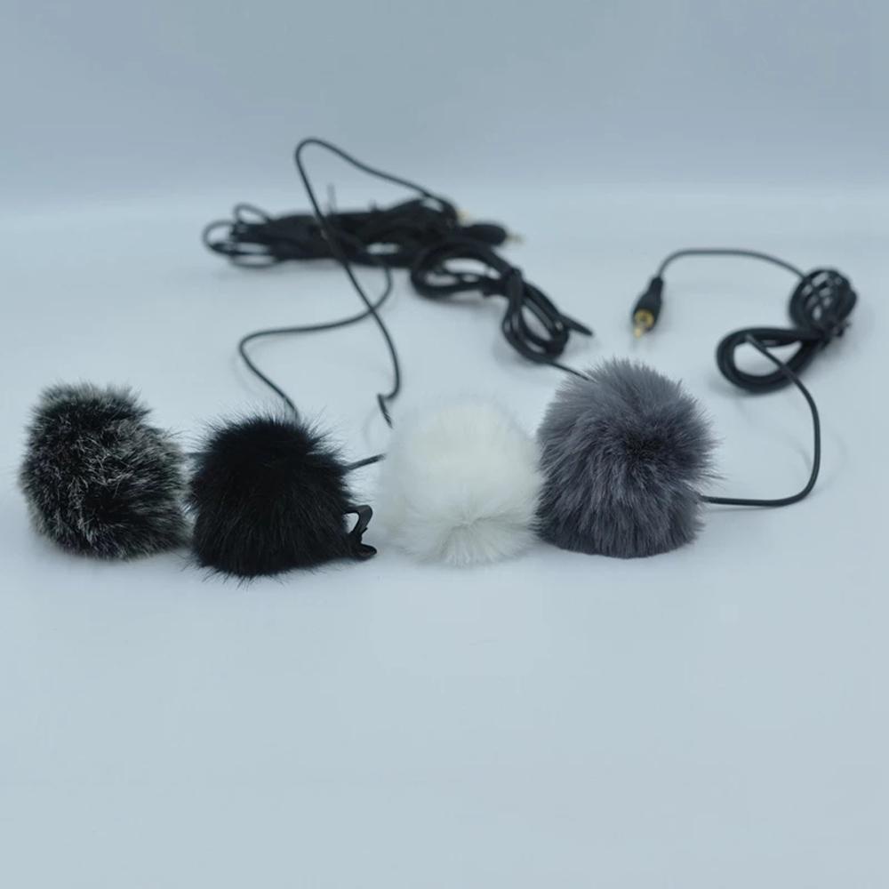 Nickolas1 Lapel Mic Windscreen Pelindung Angin Universal Outdoor Hitam Lembut Furry Wind Muff