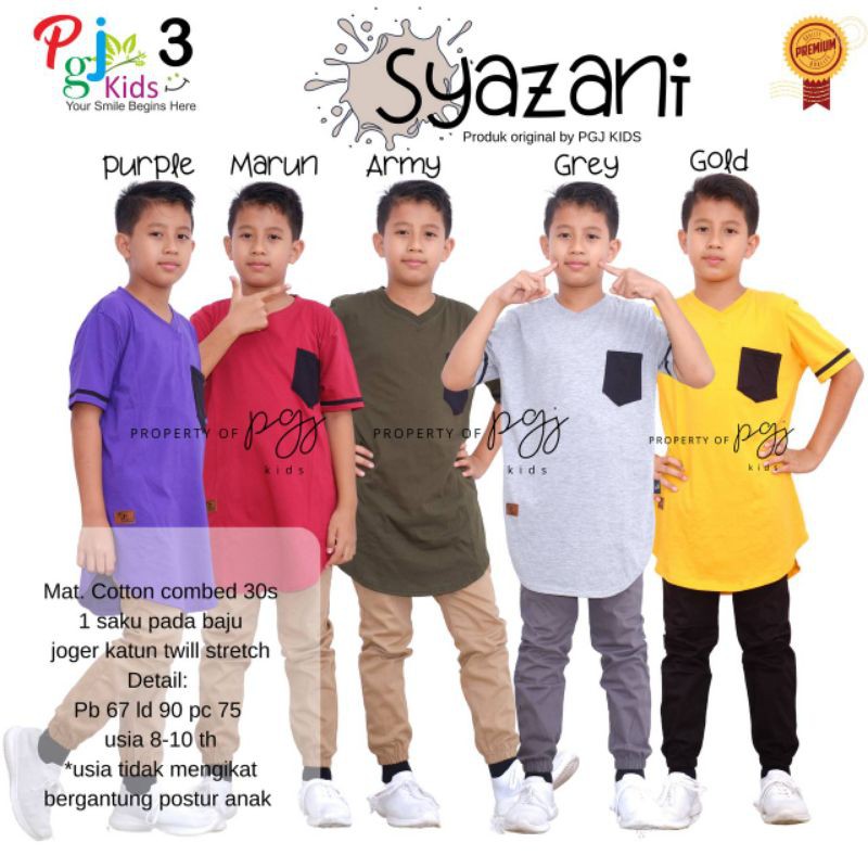 SYAZANI SET KIDS - BAJU SETELAN ANAK COWOK BY PGJ KIDS