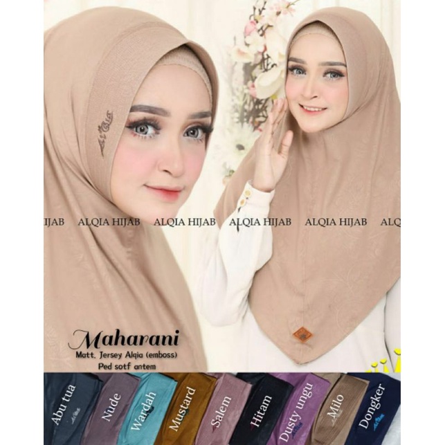 Maharani Hijab/Hijab jersey embos/Hijab ped soft atem
