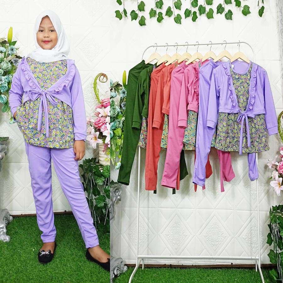 SETELAN CHIKA ANAK BAJU ROMPI DAN CELANA 6-12tahun GL FASHION