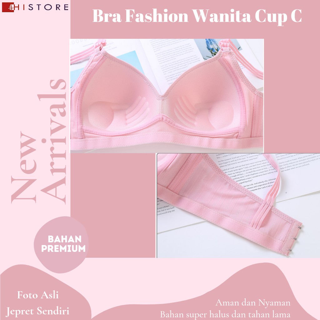 [HI] Bra BH JUMBO CUP C Fashion Wanita Bra wanita Premium  Busa Tipis Tanpa Kawat Sangat Nyaman 2024