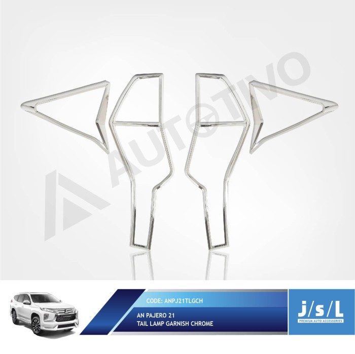 Aksesoris Fariasi Tambahan JSL Tail Lamp Garnish All New Pajero 2021 Garnis Belakang Chrome