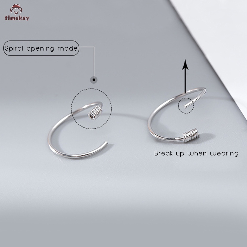 【TK】1PC Fashion Simple Silver 6mm 9mm 11mm Anti Allergy Earring Women Jewelry Gift