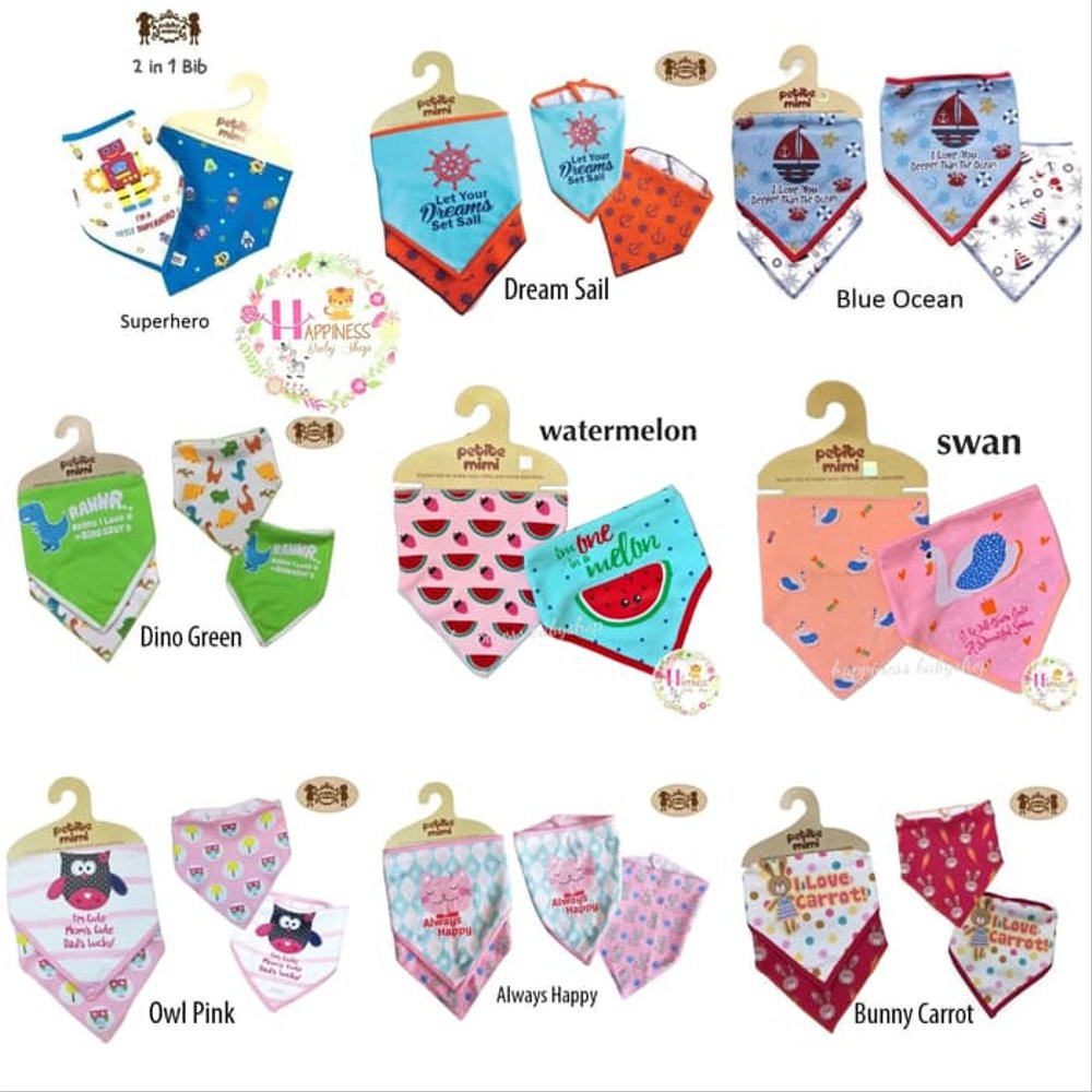 Petite Mimi Slabber Slaber Bayi Bib 2in1 Petite Mimi / Tatakan Iler Tatakan Makan Motif Boy dan Girl