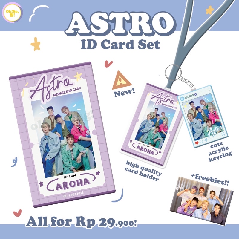 ASTRO ID CARD PHOTOCARD HOLDER BANTEX LANDYARD SET PREMIUM AROHA