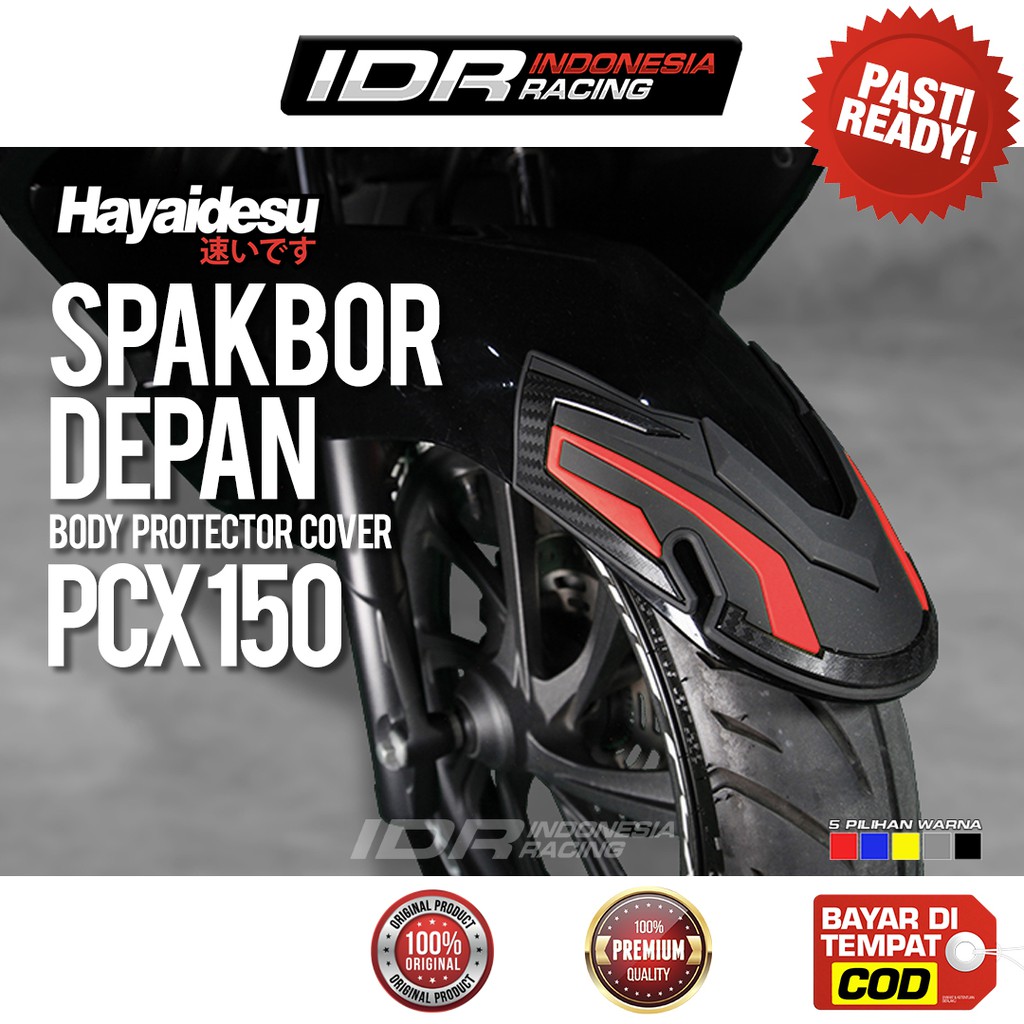 Hayaidesu Front Fender Cover PCX Spakbor Depan Aksesoris Variasi Body Protector Karet Pelindung