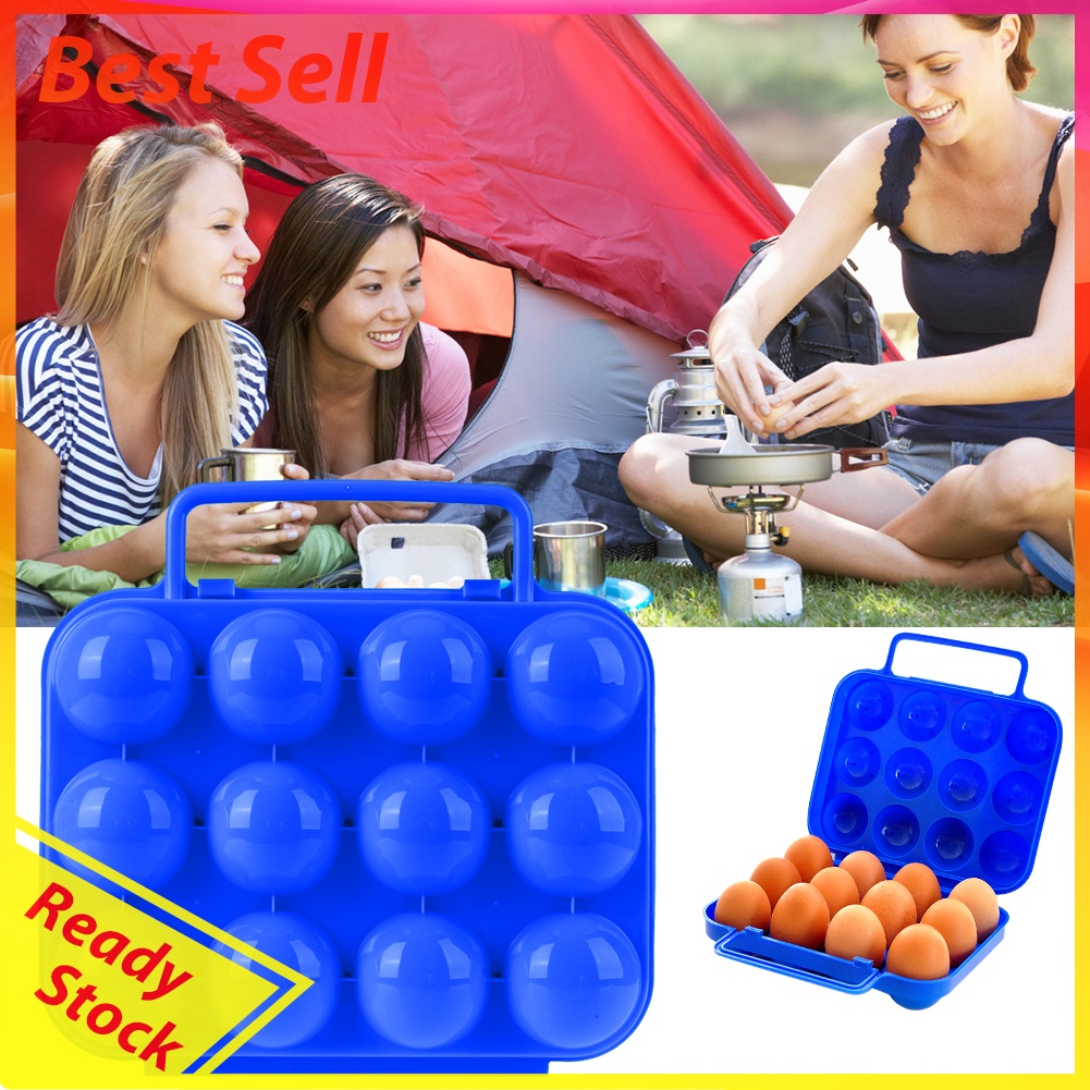 12 Grid Egg Storage Box Holder Outdoor Camping Eggs Case Kitchen Organizer