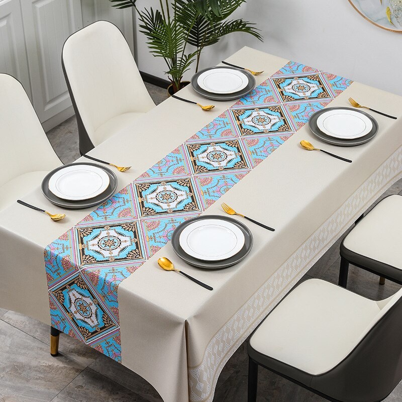 Premium PVC Table Cloth/Taplak Meja Makan Waterproof Tahan Air 140x180