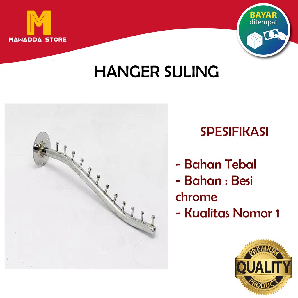 Hanger Suling 12 Titik Gelombang / Hanger Pakaian display Toko