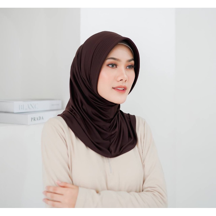 HIJAB SPORT /JILBAB SPORT BERKUALITAS HARGA TERJANGKAU / HIJAB INSTANT SPORT HIGH QUALITY | HIJAB INSTANT SPORT | HIJAB VOLLY HIGHG QUALITY-COKLAT PRAMUKA