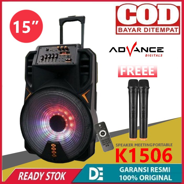 Speaker Bluetooth Advance K1506 FREE 2MIC Speaker ( 15Inch )