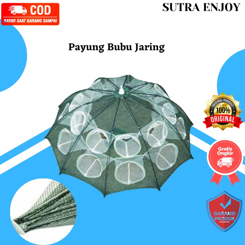 Payung Bubu Jaring Jebakan Perangkap Udang ikan Kepiting Model Payung