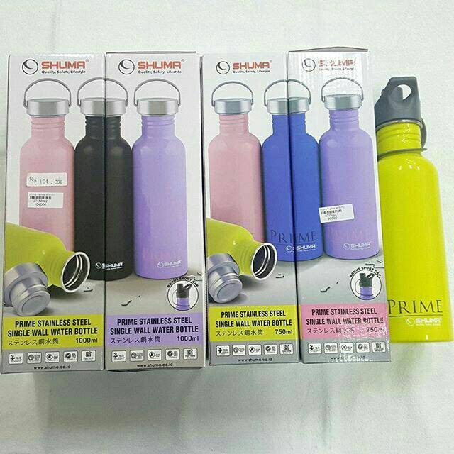 Shuma Prime Stainless Steel Single Wall Water Bottle 750 ml&amp; 1000Ml