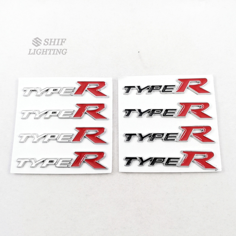 4pcs Stiker Emblem Metal Tipe R Untuk Stir Mobil Civic