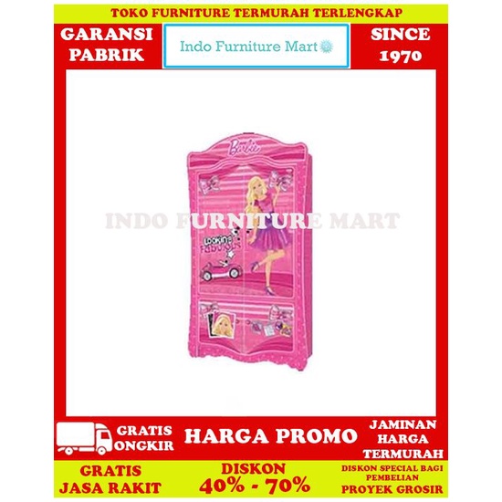 Lemari Pakaian Minimalis Baju Anak Kea Panel Barbie