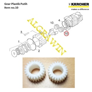 Karcher Spare Part PLANET WHEEL Gear Plastik Putih For K1 K2