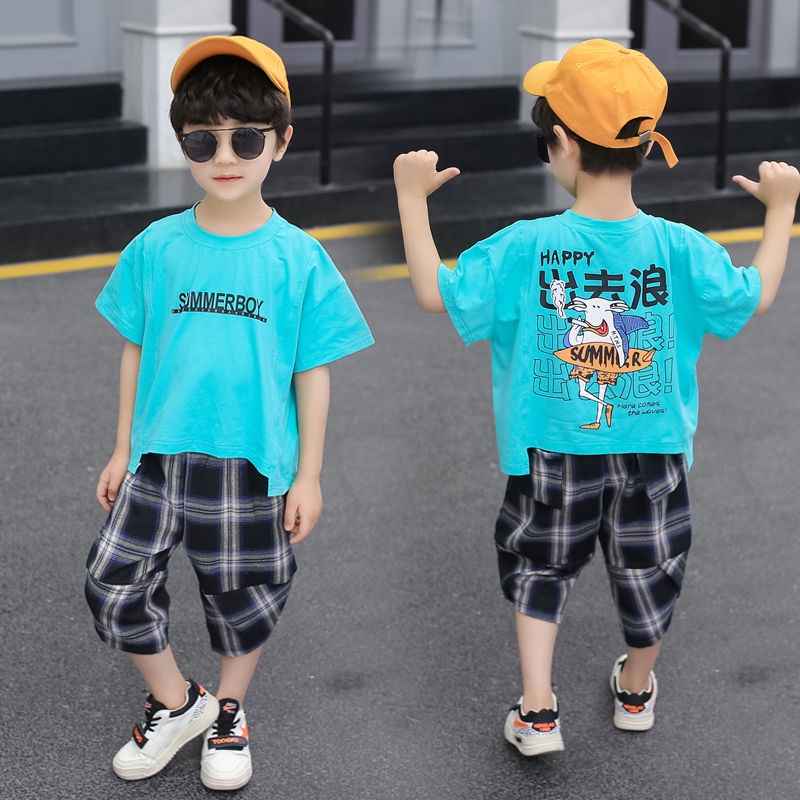 Setelan Anak Unisex Motif Summer Boy Baju Anak Import Usia 3-10 thn