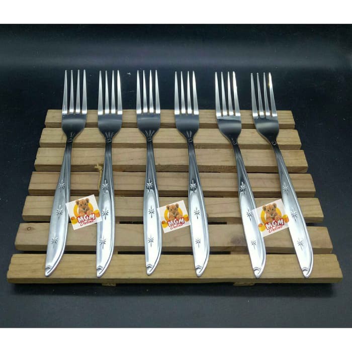 Garpu Makan Rumah TEBAL Stainless Steel per 6pc - Garpu Makan Dollll