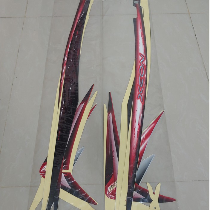 Bagus Stiker Bodi   Lis Body   Striping Xeon 2010 Hitam Merah Limited