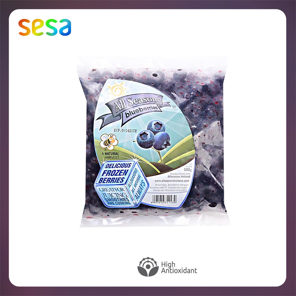 

ALL SEASONS Blueberries Frozen 500gr - Buah Beri Fresh Segar