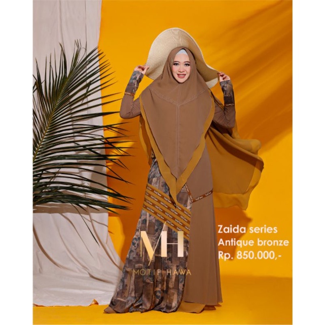 MH - Zaida Series by Motif Hawa / Gamis Premium Branded / set Syari dengan khimar / Syari premium or