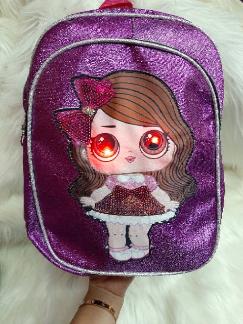 TAS LOL LED GLITER KARAKTER LOL TAS ANAK SEKOLAH PEREMPUAN