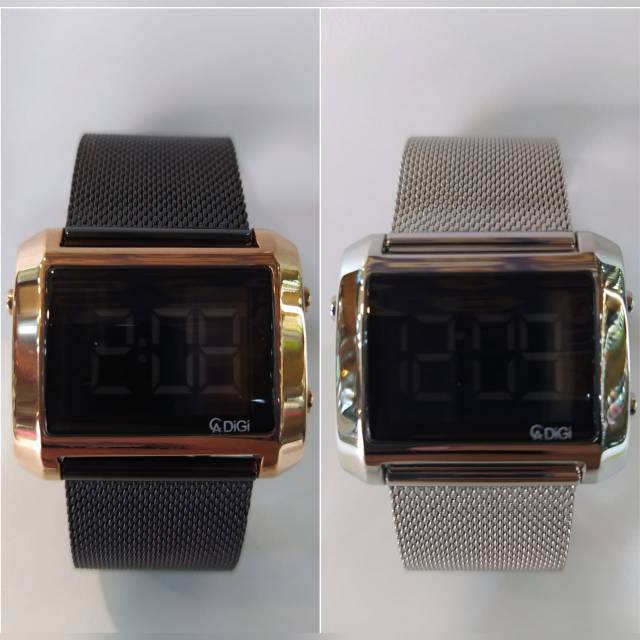 Jam Tangan Wanita Alexandre Christie Digital 9230 AC9230 AC 9230 Tali Besi Pasir