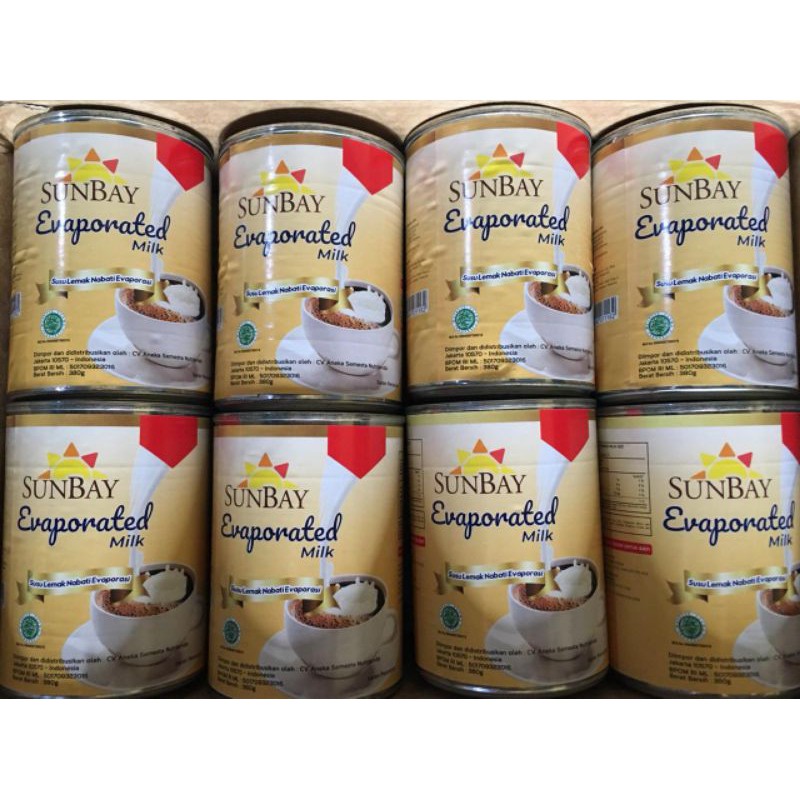 SUNBAY EVAPORATED MILK 380GR/SUSU EVAPORASI SUNBAY/KRIMER KENTAL MANIS/CARNATION/F&N/POLOCOCOA