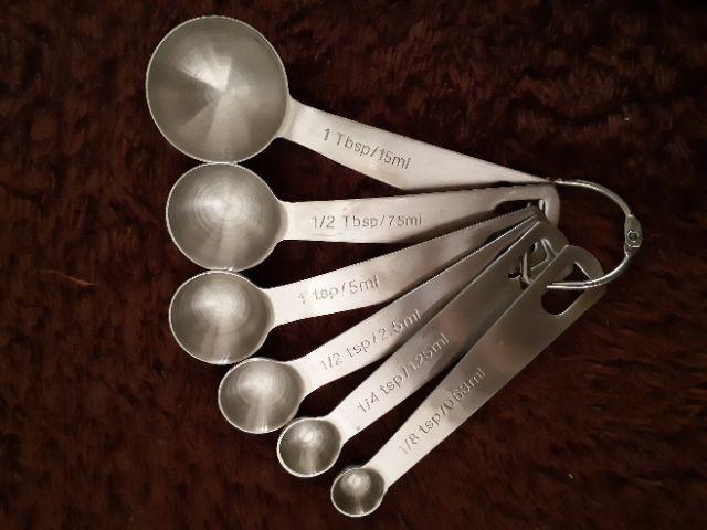 Hoomin Sendok Takar Ukur Measurement Spoon Stainless Steel 6 Pcs