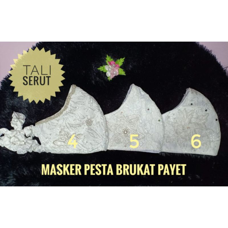 masker pesta brukat payet masker pengantin