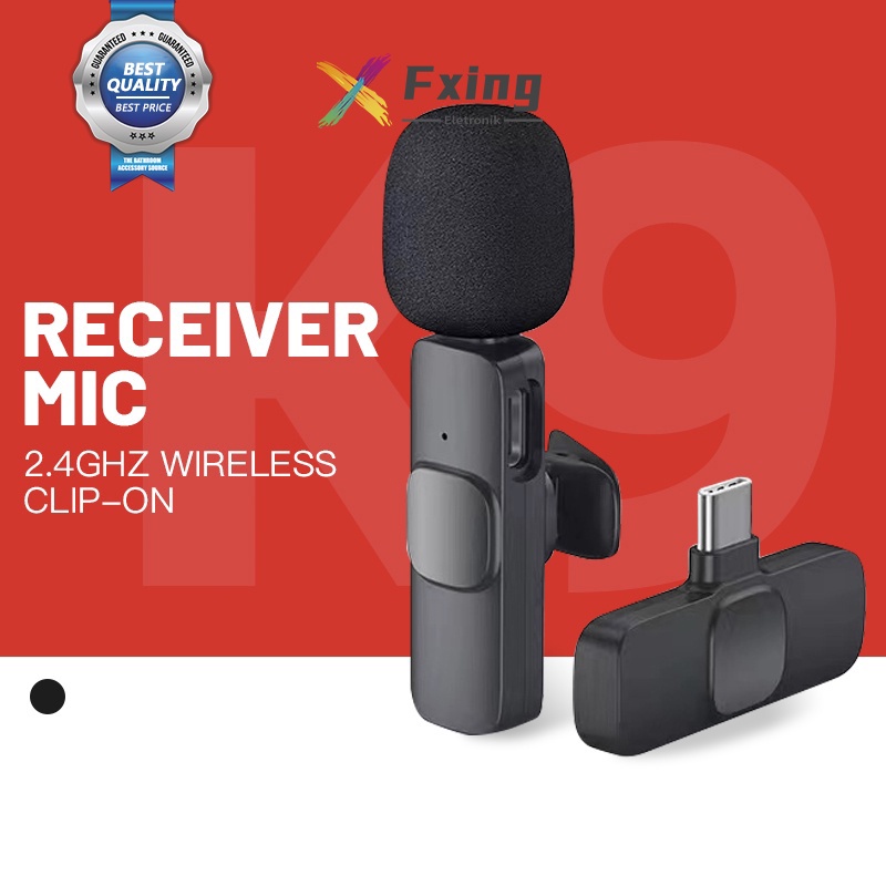 【BT004】[GROSIR/COD]Fxing Wireless Lavalier Microphone Portable Audio Video Recording Mini Mic for iOS Android Live Broadcast Gaming Phone Microfonoe