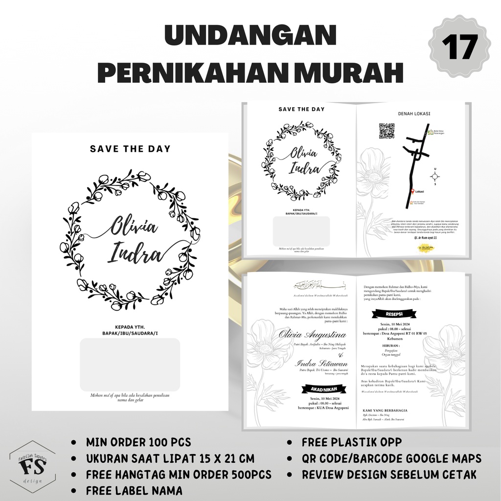 undangan pernikahan elegan simple