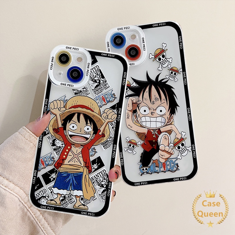 Soft Case TPU Transparan Motif Kartun Luffy Untuk iPhone 7 8 Plus 11 13 12 Pro MAX 6 6S XR X XS MAX SE 2020