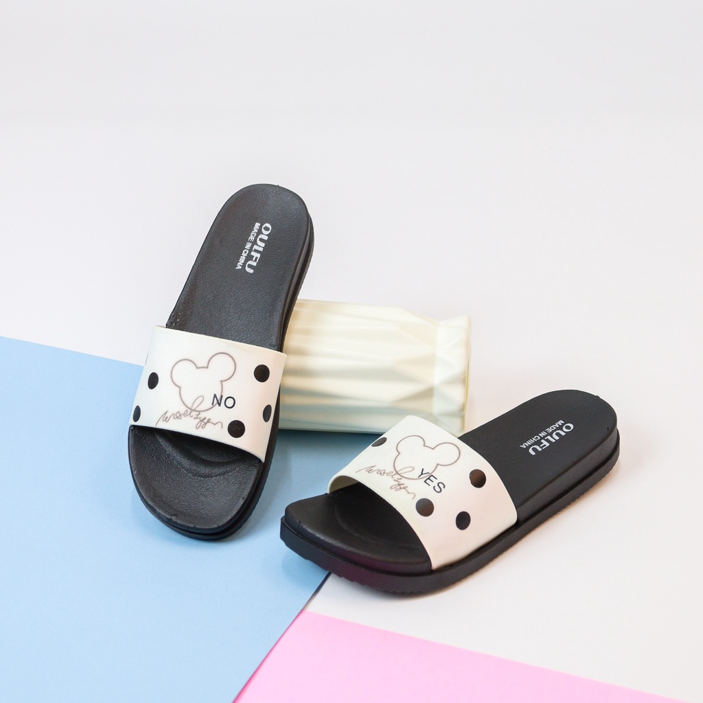 Ginela Sandal Selop Wanita Slip On Teplek - Demorin Sendal Karet