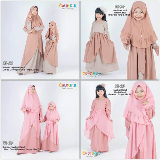 READY (3-13th)  Sarimbit gamis couple twotone ceruti ibu anak by cutetrik FR