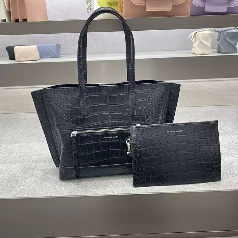 NEW TOTE BAG CK CK 843 FREE WRISTLET PREMIUM IMPORT