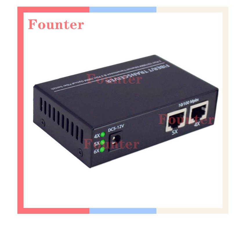 【With adapter】100Mbps 3 SC 2 Rj45 POE Switch Konverter Ethernet Fiber Optik Single Mode