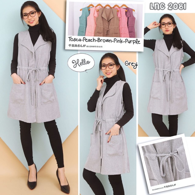 Outer Rompi Serut Tunik Katun Luaran